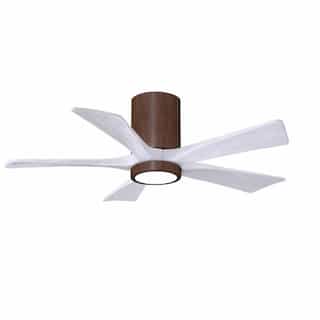 Matthews Fan 42-in 31W Irene-5H Ceiling Fan w/ Light Kit, White Blades, Walnut