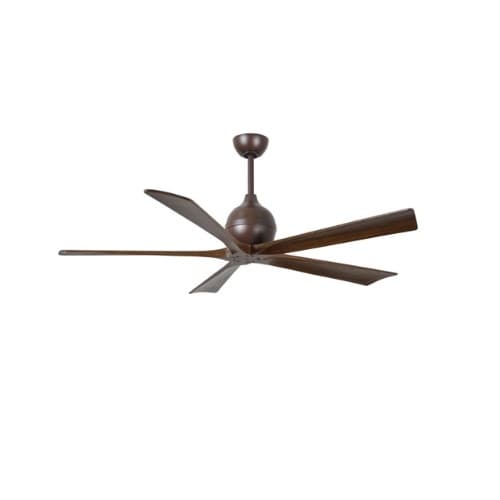 60-in 31W Irene-5 Ceiling Fan w/Remote, DC, 6-Speed, 5-Walnut Blades, Textured Bronze
