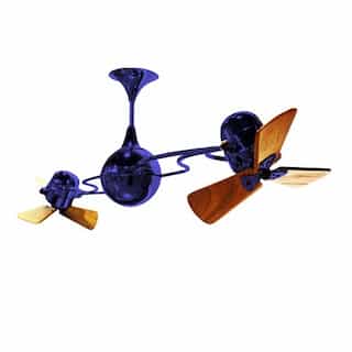 62-in 91W Italo Ventania Ceiling Fan, AC, 3-Speed, 6-Wood Blades, Blue