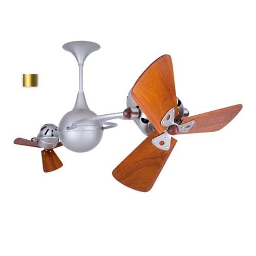 62-in 91W Italo Ventania Ceiling Fan, AC, 3-Speed, 6-Wood Blades, Brushed Brass