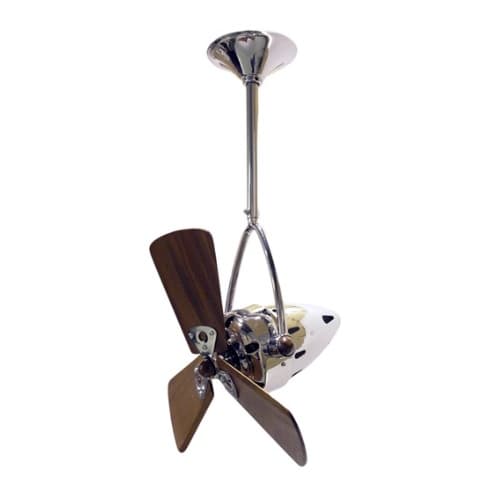 Matthews Fan 16-in 46W Jarold Direcional Ceiling Fan, AC, 3-Speed, 3-Wood Blades, Polished Chrome