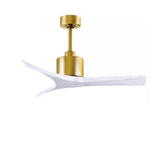 42-in 31W Mollywood Ceiling Fan, Matte White Blades, Brushed Brass