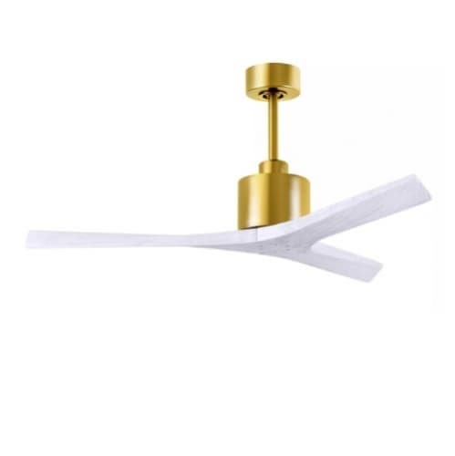 52-in 31W Mollywood Ceiling Fan, Matte White Blades, Brushed Brass
