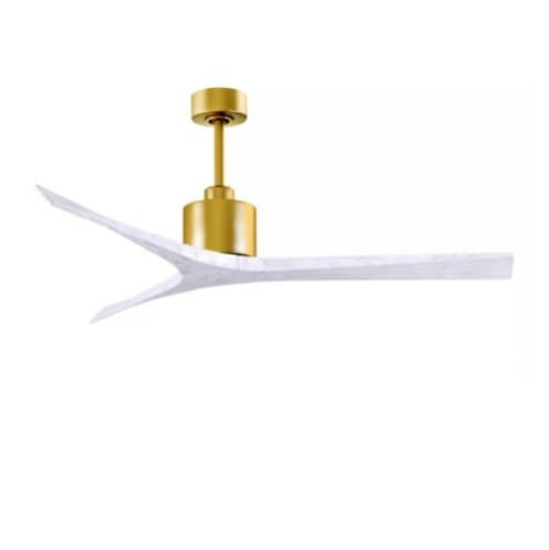 60-in 34W Mollywood Ceiling Fan, Matte White Blades, Brushed Brass