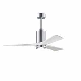 42-in 16.6W Patricia Ceiling Fan w/ LED Light Kit, DC, 6-Speed, 3-White Blades, Chrome