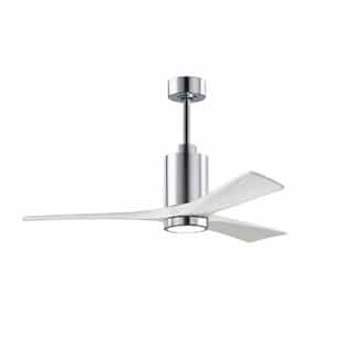 52-in 32W Patricia Ceiling Fan w/ LED Light Kit, DC, 6-Speed, 3-White Blades, Chrome