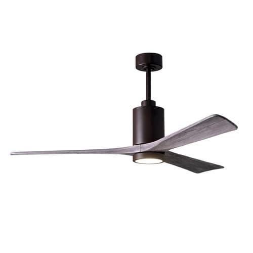 Matthews Fan 60-in 31W Patricia-3 Ceiling Fan w/Light, DC, 6-Speed, 3-Barn Wood Blade, Textured Bronze
