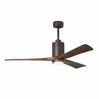 60-in 31W Patricia-3 Ceiling Fan w/Light, DC, 6-Speed, 3-Walnut Blade, Textured Bronze