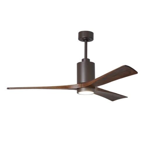 Matthews Fan 60-in 31W Patricia-3 Ceiling Fan w/Light, DC, 6-Speed, 3-Walnut Blade, Textured Bronze