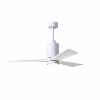 52-in 32W Patricia Ceiling Fan w/ LED Light Kit, DC, 6-Speed, 3-White Blades, White