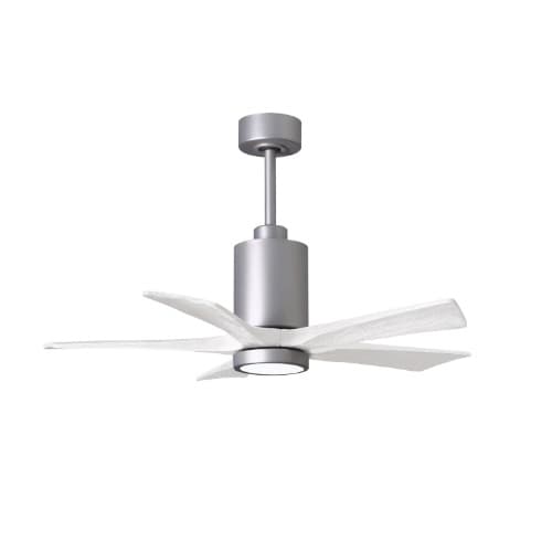 42-in 30W Patricia Ceiling Fan, LED Light Kit, DC, 6-Speed, 5-White Blades, Nickel