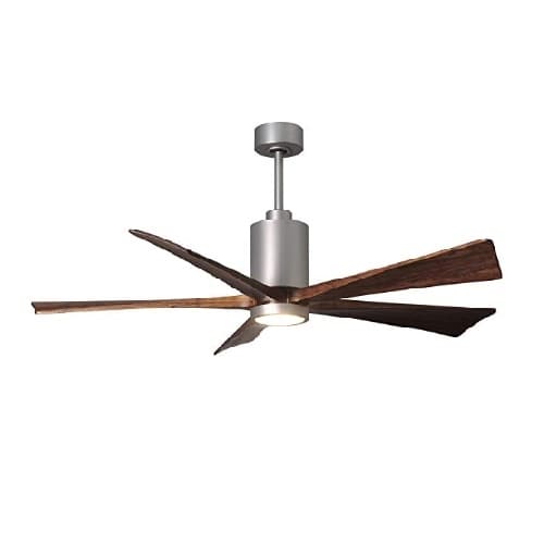 Matthews Fan 42-in 30W Patricia-5 Ceiling Fan w/Light, DC, 6-Speed, 5-Walnut Blades, Brushed Nickel