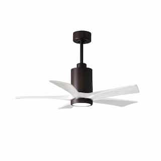 42-in 30W Patricia Ceiling Fan, LED Light Kit, DC, 6-Speed, 5-White Blades, Bronze