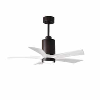 52-in 32W Patricia Ceiling Fan, LED Light Kit, DC, 6-Speed, 5-White Blades, Bronze