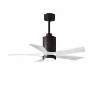 60-in 31W Patricia Ceiling Fan, LED Light Kit, DC, 6-Speed, 5-White Blades, Bronze