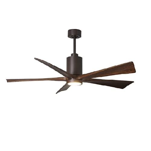 42-in 30W Patricia-5 Ceiling Fan w/Light, DC, 6-Speed, 5-Walnut Blade, Textured Bronze
