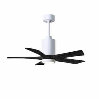 Matthews Fan 52-in 32W Patricia Ceiling Fan, LED Light Kit, DC, 6-Speed, 5-Black Blades, White