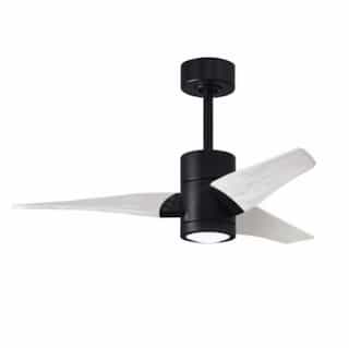 Matthews Fan 42-in 23W Super Janet Ceiling Fan w/ LED Light Kit, DC, 6-Speed, 3-White Blades, Black