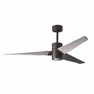 Matthews Fan 52-in 32W Super Janet Ceiling Fan w/Light, DC, 6-Speed, 3-Barn Wood Blade, Bronze