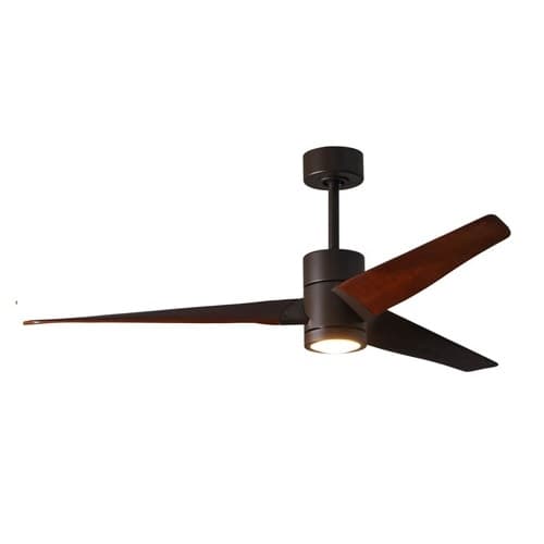 42-in 23W Super Janet Ceiling Fan w/Light, DC, 6-Speed, 3-Walnut Blade, Textured Bronze