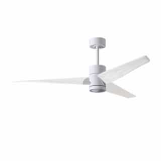 Matthews Fan 60-in 33W Super Janet Ceiling Fan w/ LED Light Kit, DC, 6-Speed, 3-White Blades, White