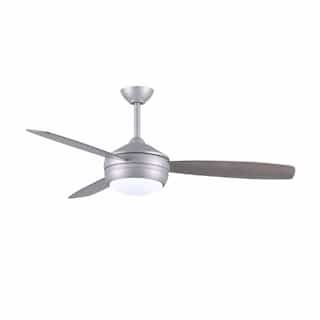 Matthews Fan 52-in 61W T-24 Ceiling Fan w/Light, AC, 3-Speed, 3-Gray Ash/Walnut Blades, Brushed Nickel