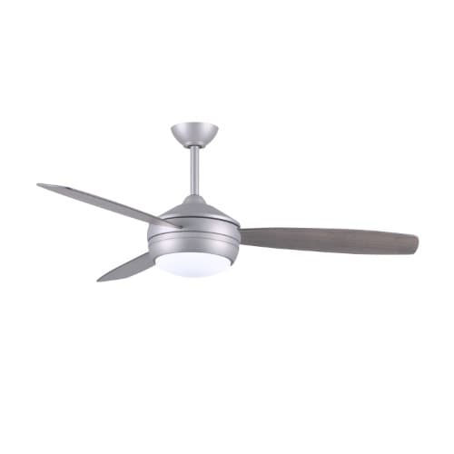 52-in 61W T-24 Ceiling Fan w/Light, AC, 3-Speed, 3-Gray Ash/Walnut Blades, Brushed Nickel