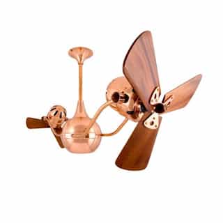 Matthews Fan 44-in 87W Vent-Bettina Ceiling Fan, AC, 3-Speed, 6-Wood Blades, Polished Copper
