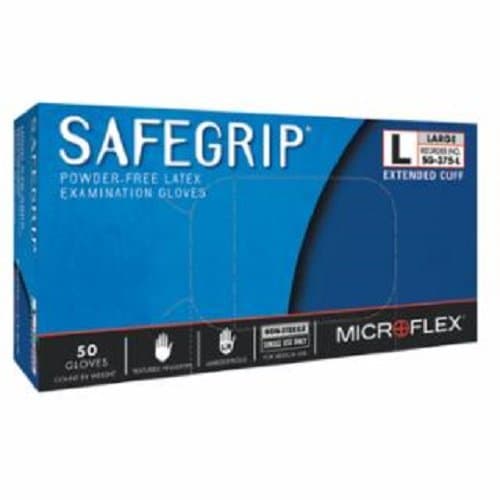 MICROFLEX Large Blue Latex SafeGrip Examination Gloves