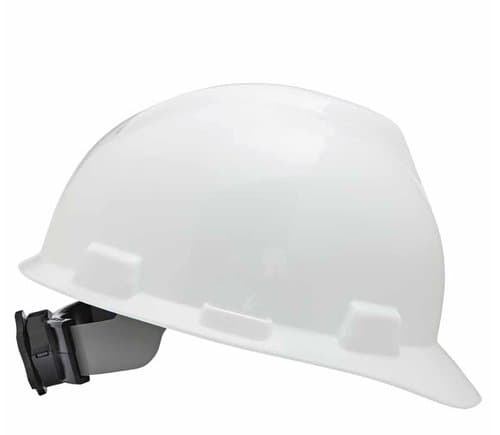 MSA White V-Guard Safety Slotted Protective Cap