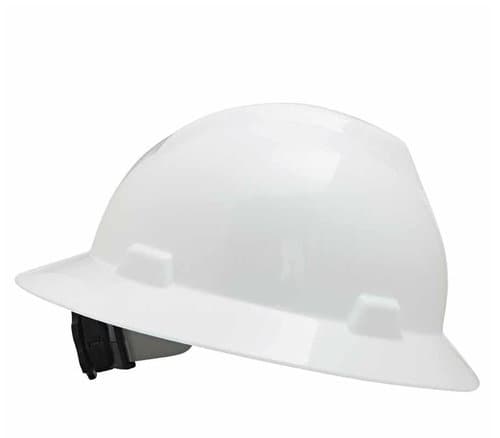 MSA White Non-Slotted V-Gard Protective Hat