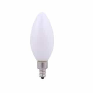 4W LED B10 Bulb, 0-10V Dimmable, E12, 320 lm, 120V, 2700K, Frosted