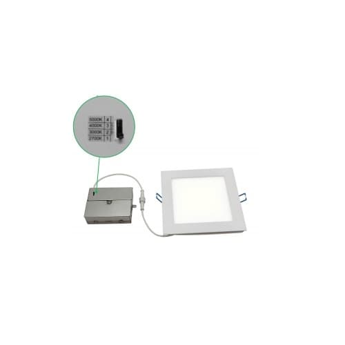 20W 8" Square Slim Downlight, Dimmable, 1200 lm, 5000K