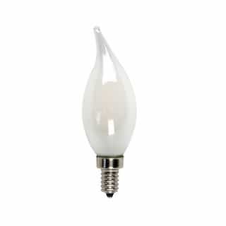 MaxLite 5W LED B10 Filament Bulb, Flame Tip, Dimmable, E12, 525 lm, 120V, 2700K, Frosted