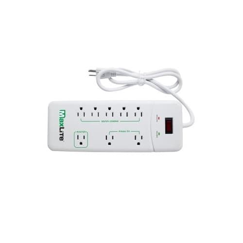 15 Amp 8-Outlet Advanced Surge Protector Power Strip, 1875W, White