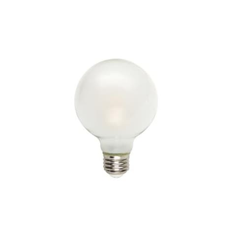 MaxLite 4W LED Filament G25 Bulb, 60W Inc. Retrofit, Dim, E26, 500 lm, 2700K, Frosted
