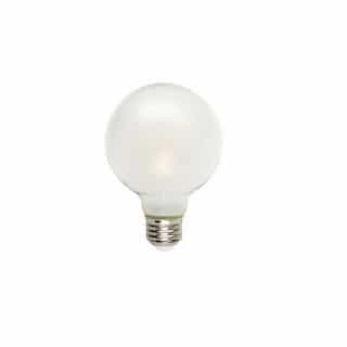 MaxLite 4W LED Filament G25 Bulb, 60W Inc. Retrofit, Dim, E26, 500 lm, 5000K, Frosted