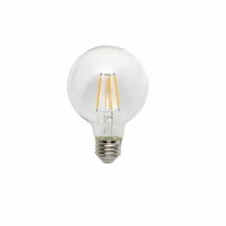 8.5W LED G25 Filament Globe, E26, Dimmable, 800 lm, 120V, 2700K, Clear