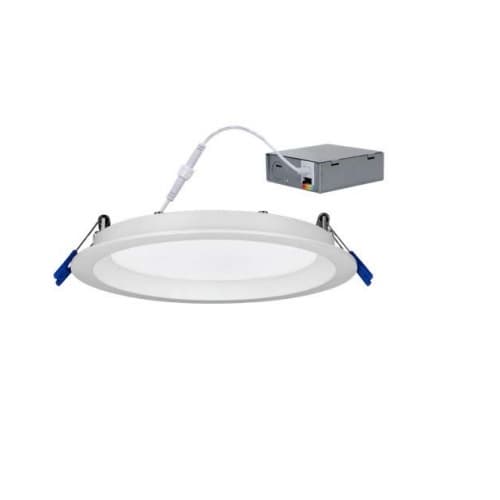 6-in 12W Slim Downlight, Round, 900 lm, 120V, White, CCT Selectable