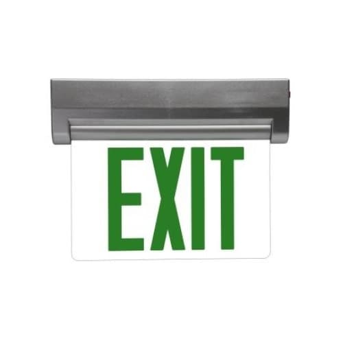 4.2W Emergency Exit Sign w/ Green Letters, Edgelit 1-Side, 120V-277V