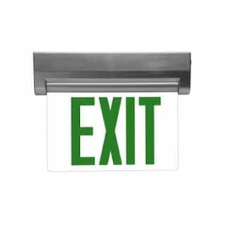 MaxLite 4.2W Emergency Exit Sign w/ Green Letters, Edgelit 1-Side, 120V-277V