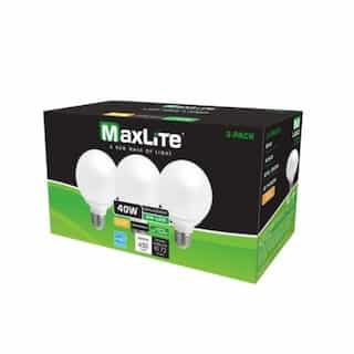 MaxLite 6W LED G25 Bulb, 3-Pack, Dimmable, 2700K