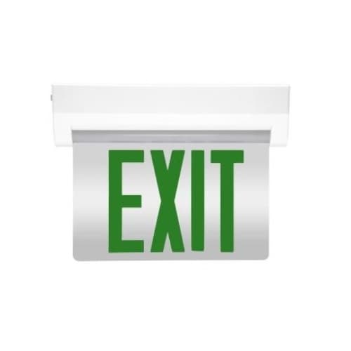 MaxLite 4.2W Emergency Exit Sign w/ Green Letters, Edgelit 2-Side, 120V-277V