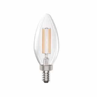 MaxLite 4W LED B10 Bulb, Dimmable, E12, 300 lm, 120V, 3000K
