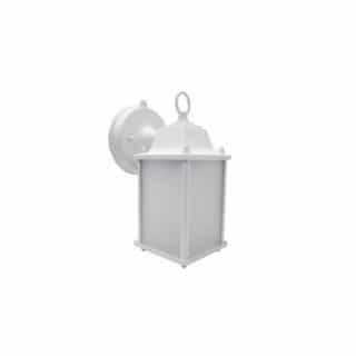 Small Outdoor Wall Lantern Light, White (17W LED A19 Bulb Included)