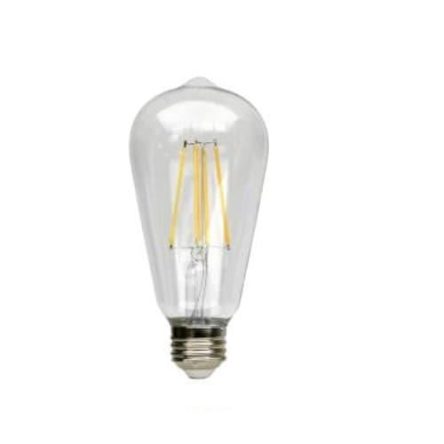 MaxLite 7W LED ST19 Filament Bulb, Dimmable, E26, 600 lm, 120V, 2700K