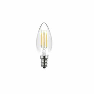MaxLite 4W LED Filament B10 Bulb, 40W Inc. Retrofit, Dim, E12, 330 lm, 2700K, Clear