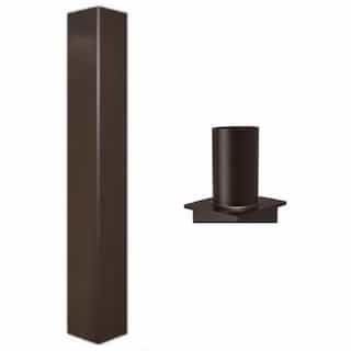 15-Ft 4" Square Pole w/ 11 Gauge Walls, 2.38" x 4" Tenon, No Anchor Bolts or Base Cover