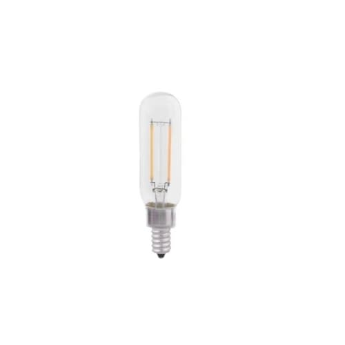 4W LED T8 Filament Bulb, Dimmable, E12, 300 lm, 120V, 2700K