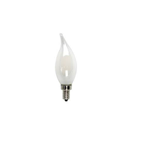 5W LED Filament B10 Bulb, Flame Tip, 60W Inc. Retrofit, Dim, E12, 525 lm, 2700K, Frosted